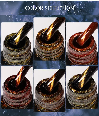 7.5ml Golden Light  Magnetic Gel Golden Gems Magnetic Gel Nail Polish Cat Nail Sparkling Glitter Semi Permanent Varnish