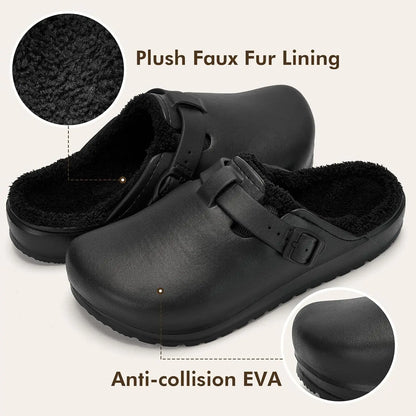 Women's EVA Plush House Slippers Adjustable Straps, Round Toe, Anti-Slip Women's Winter Shoes Suitable for Indoor Outdoor Wear