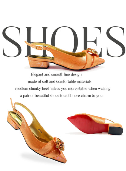 Newest Lemon Green Color Party Weddling Low Heels Pointed Toe Women Shoes and Bag Made of New Bright Materials Comfortable Heels
