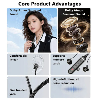 Neck-mounted Bluetooth Headphones Bluetooth 5.4 Low-latency For Gaming And Music Dual-mode Card Slot TF Card Headphones NEW