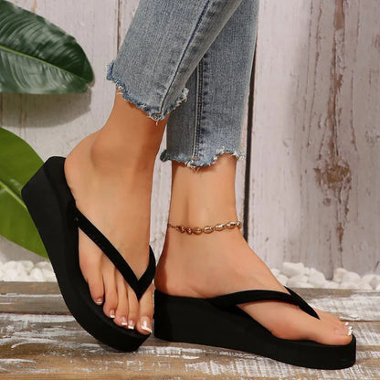 Women's Wedge Heel Flip-flops Summer Shoes Slippers 5CM  Beach Home Slippers Women's Flip-flops Foam Slippers