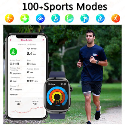 TK16 Smart Watch Men 2.04 Inch Amoled Bluetooth Call AI Voice ECG Health Monitoring SOS Sports Fitness Tracker Women Smartwatch
