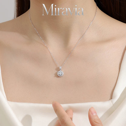 Sparkling VVS1 D Color Moissanite Necklace 925 Sterling Silver With Certificate For Women White Gold Plated Fine Wedding Jewelry