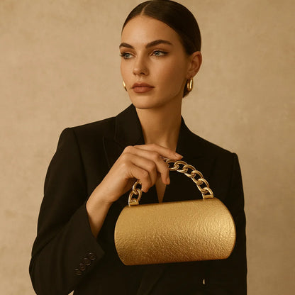 Luxury Gold Metal Buckle Box Clutch Fashion Women's Evening Bag Party Banquet CrossbodyBag Half Moon Wedding Purses Party Tote