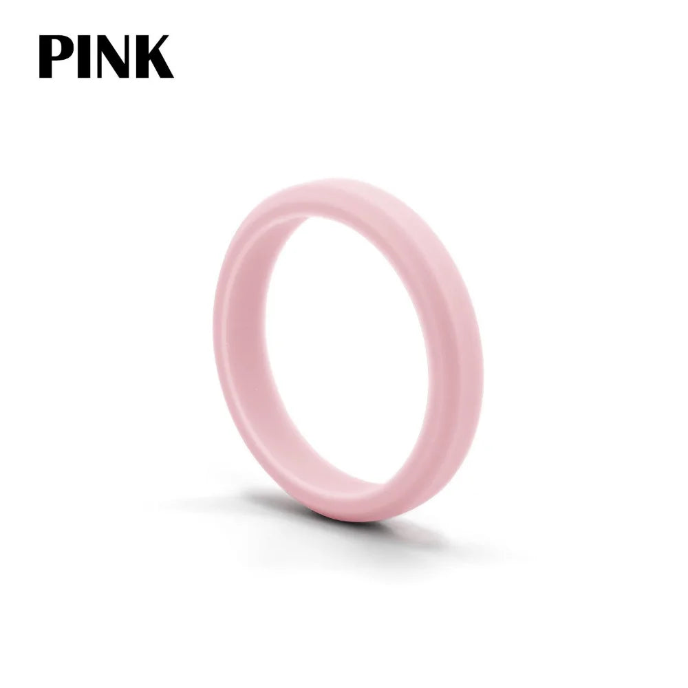 1pc Sports Hypotenuse Silicone Ring 7 Color for Women Wedding Rubber Bands Hypoallergenic Flexible Finger Rings