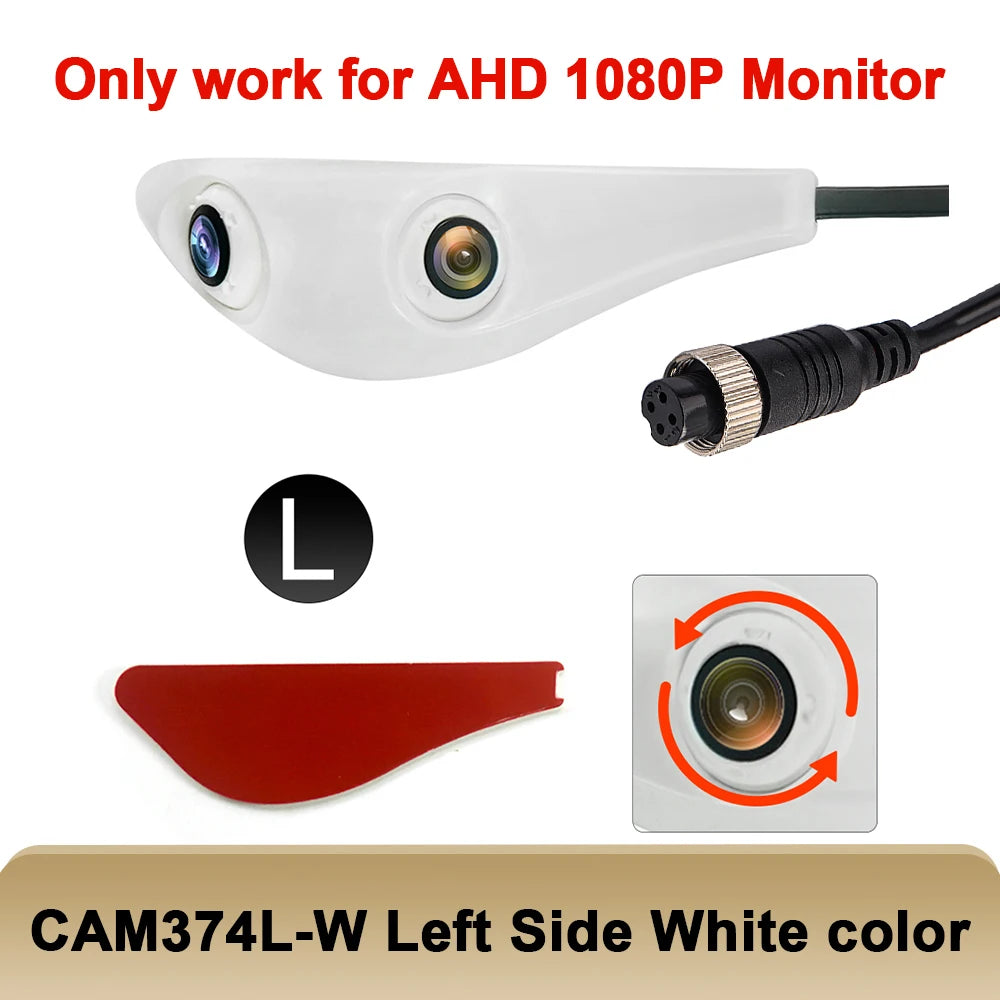 TEENRAM Car Side View Dual Lens Camera Vehicle  AHD1080P HD Camera 4PIN Connection Camera Vehicle Waterproof  AHD Single Cam