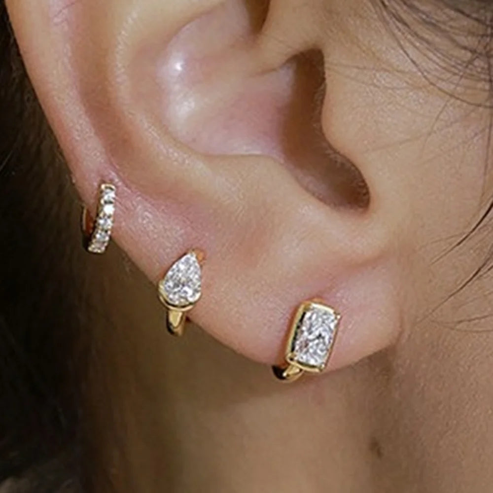 Aide 1PC 925 Sterling Silver INS Zircon Diamond Stud Earring Stud, Suitable For Women Daily Wear, Wedding Party, Valentine's Day