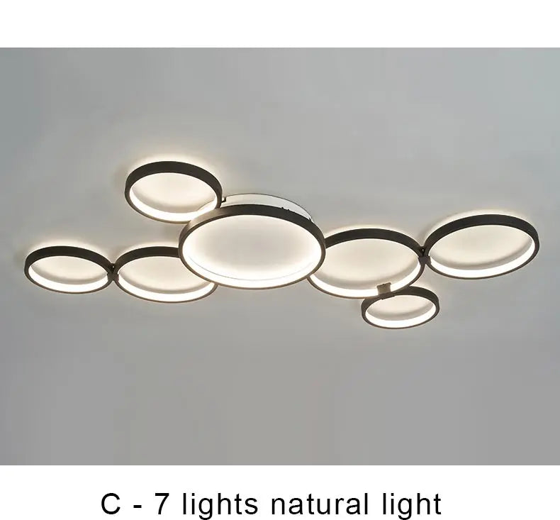 Modern LED Ceiling Chandeliers With Remote Control Decor Home Ring Lamp Living Room Bedroom Dining Room Ceiling Light Fixtures