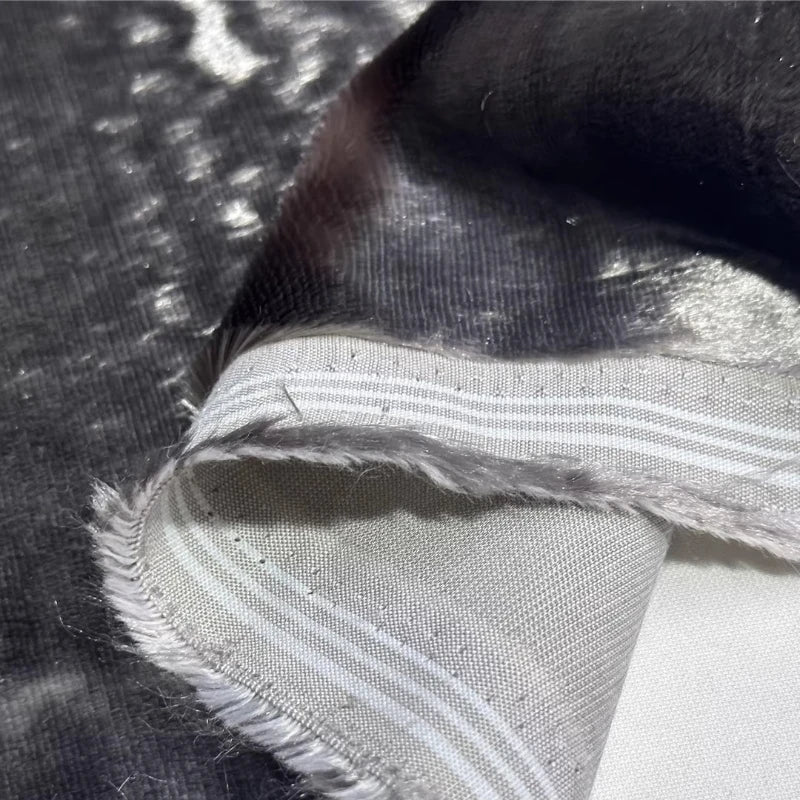 Imitation Mink Fur Fabric Silver Gray Long Hair Fashion Clothing Overcoat for Diy Sewing Cloth Material By Meters
