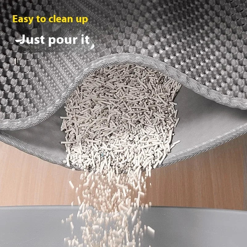 Premium Large Cat Litter Mat 90x60CM Waterproof Double Layer Litter Trapper Non-Slip Washable Pet Toilet Pad Sand Control