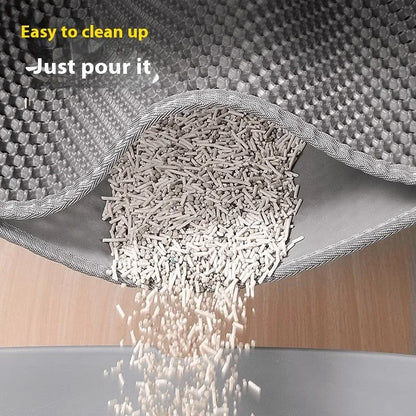 Premium Large Cat Litter Mat 90x60CM Waterproof Double Layer Litter Trapper Non-Slip Washable Pet Toilet Pad Sand Control