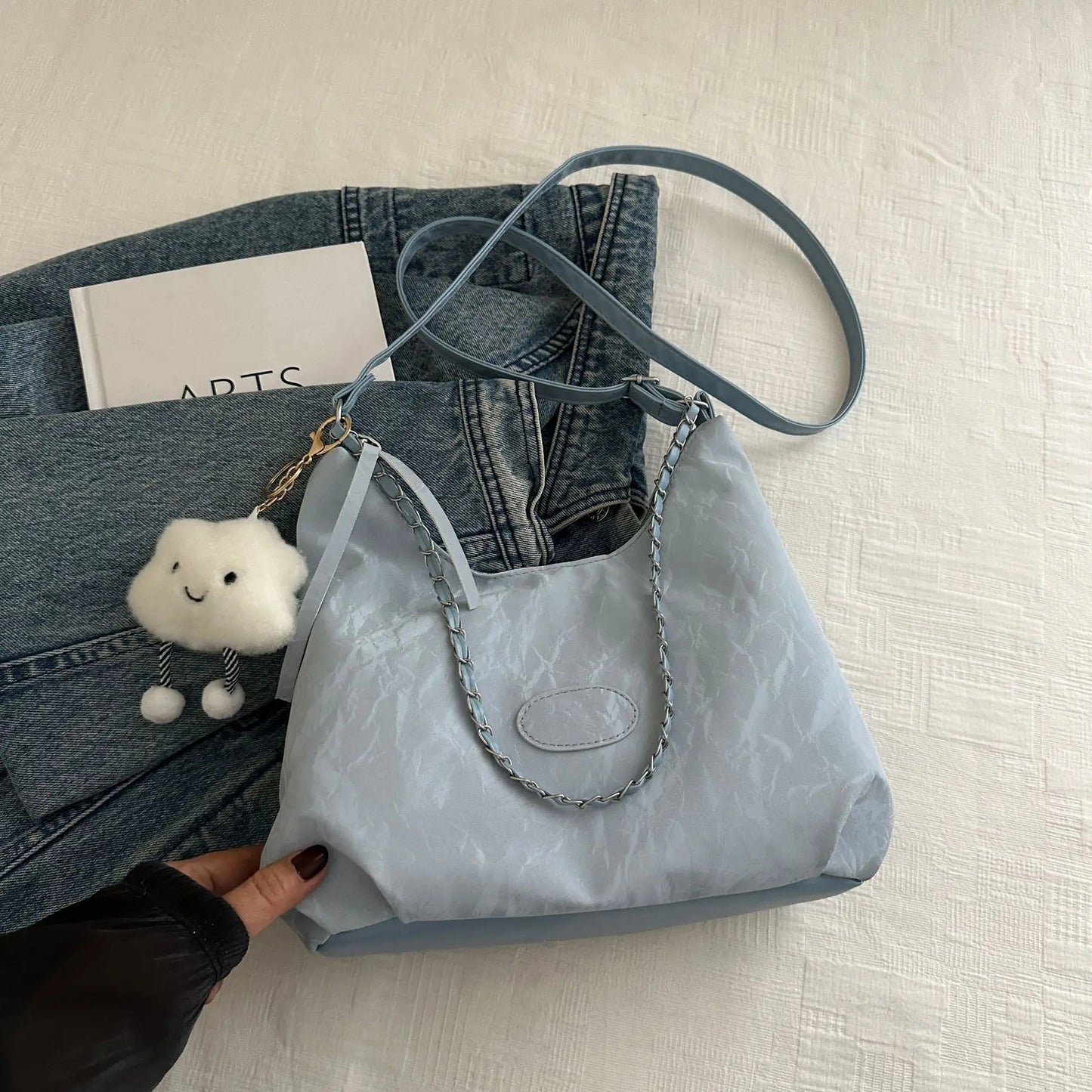 New Summer Chain Commuting Bag, Casual Student Soft Face Large Capacity Bag for Women, Fashion Single Shoulder Crossbody Bags