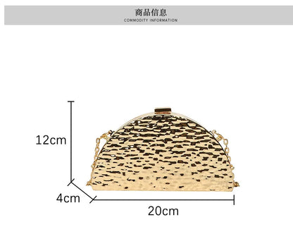 Luxury Golden Evening Bags For Women Wedding Dinner Party Chain Shoulder Cross Body Bag 2024 Designer Purses And Handbags