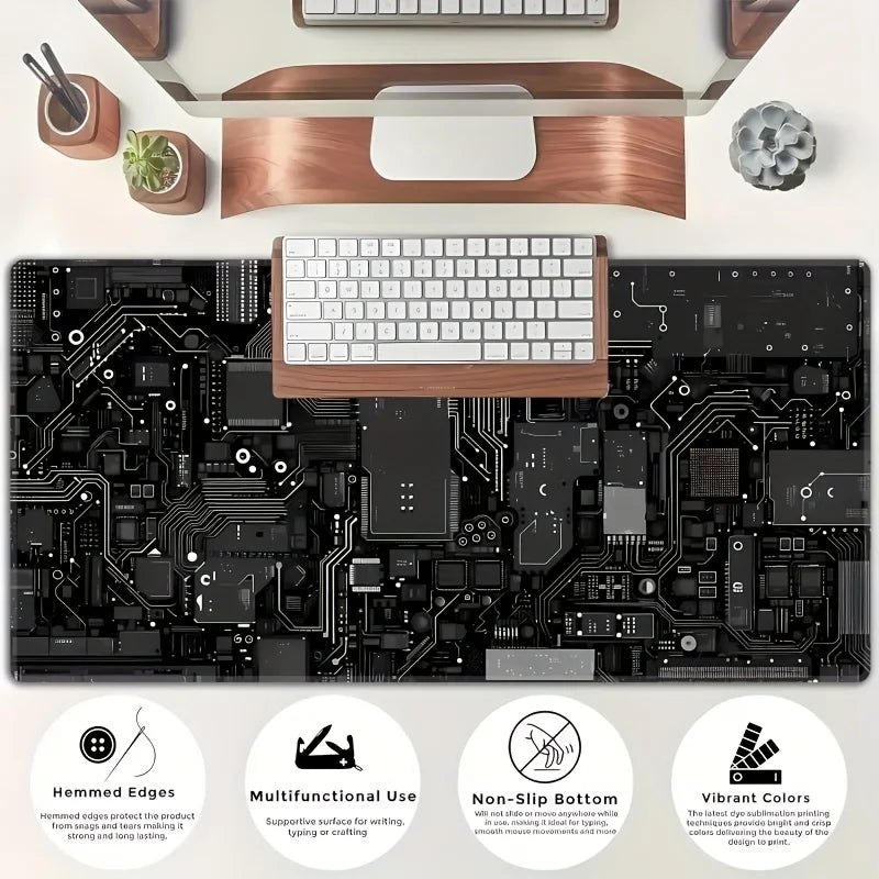 1pc Large Circuit Board Design Gaming Mouse Pad Non-Slip Cool Desk Mat HD Pads for Office PC Decorations for Home Gamer Playmat