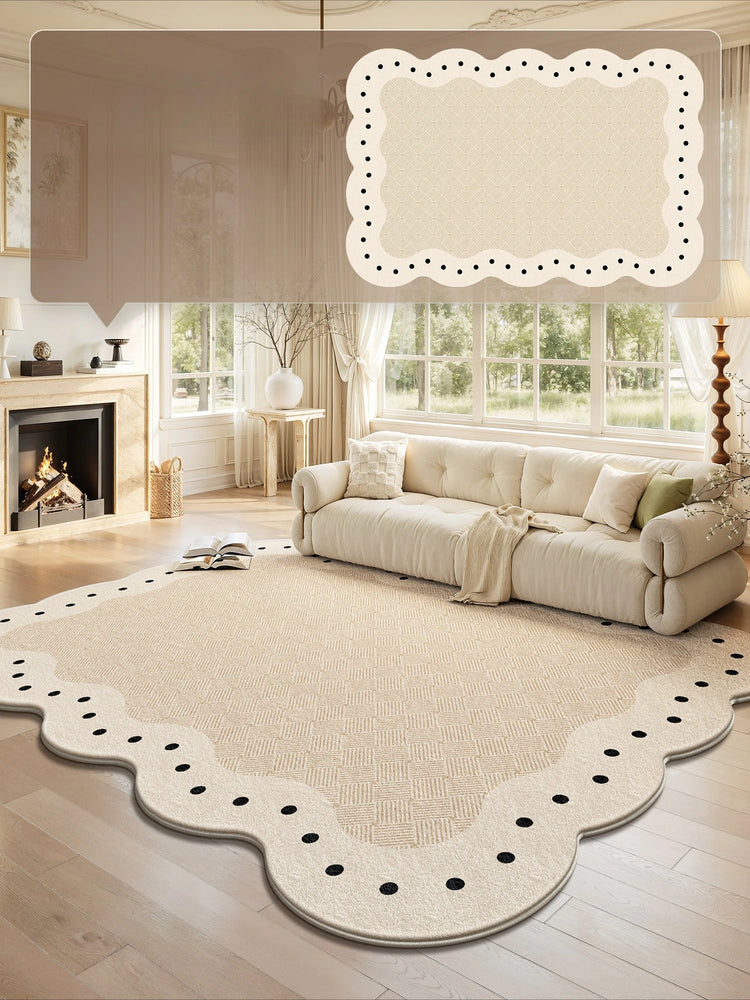 Cream Style Rugs for Bedroom Large Area Living Room Decoration Plush Carpet Irregular Thick Lounge Floor Mat Fluffy Soft Rug