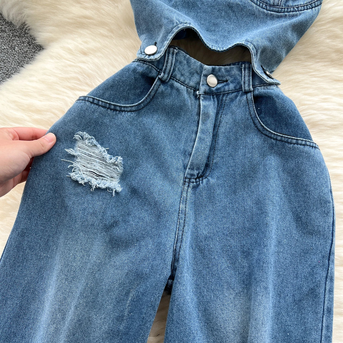 Hollow Out Jumpsuits Hole Denim Jumpsuit Woman Sleeveless Women Pants Casual One Pieces Summer 2026 New Design Ropa Mujer