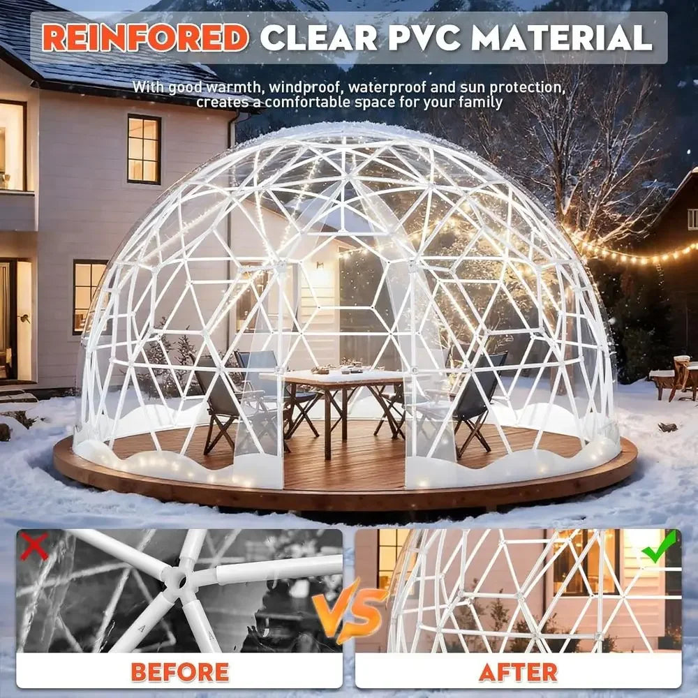 All-Weather Geodesic Dome Tent for 2-8 People, Clear Bubble Structure with Door & Window, Suitable for Outdoor, Camping, and Par