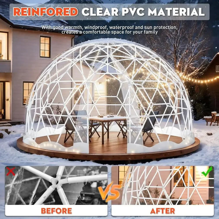 All-Weather Geodesic Dome Tent for 2-8 People, Clear Bubble Structure with Door & Window, Suitable for Outdoor, Camping, and Par