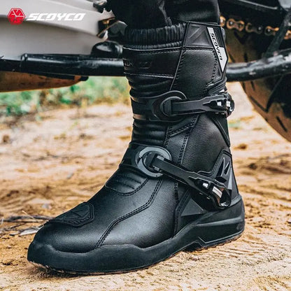 SCOYCO Motorcycle Boots for Men ATV Motorcross Dirt Blike Riding Bike Boots Waterproof Boot Protective Boots Above Ankle Boots