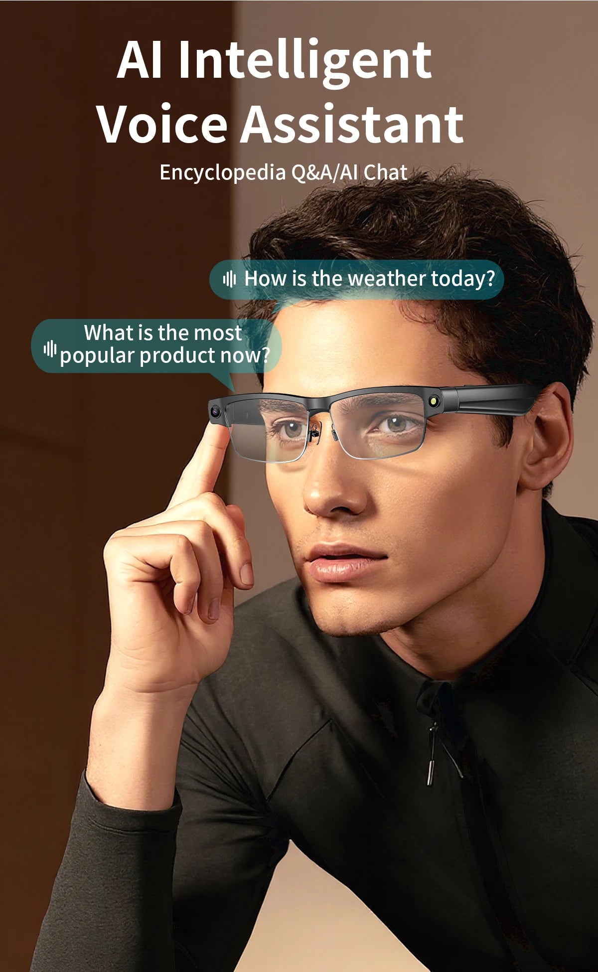 2026 4K Smart Glasses AI Translation Color-changing Lenses High-definition Voice Call Music Local Open-ear Audio Smart  Glasses