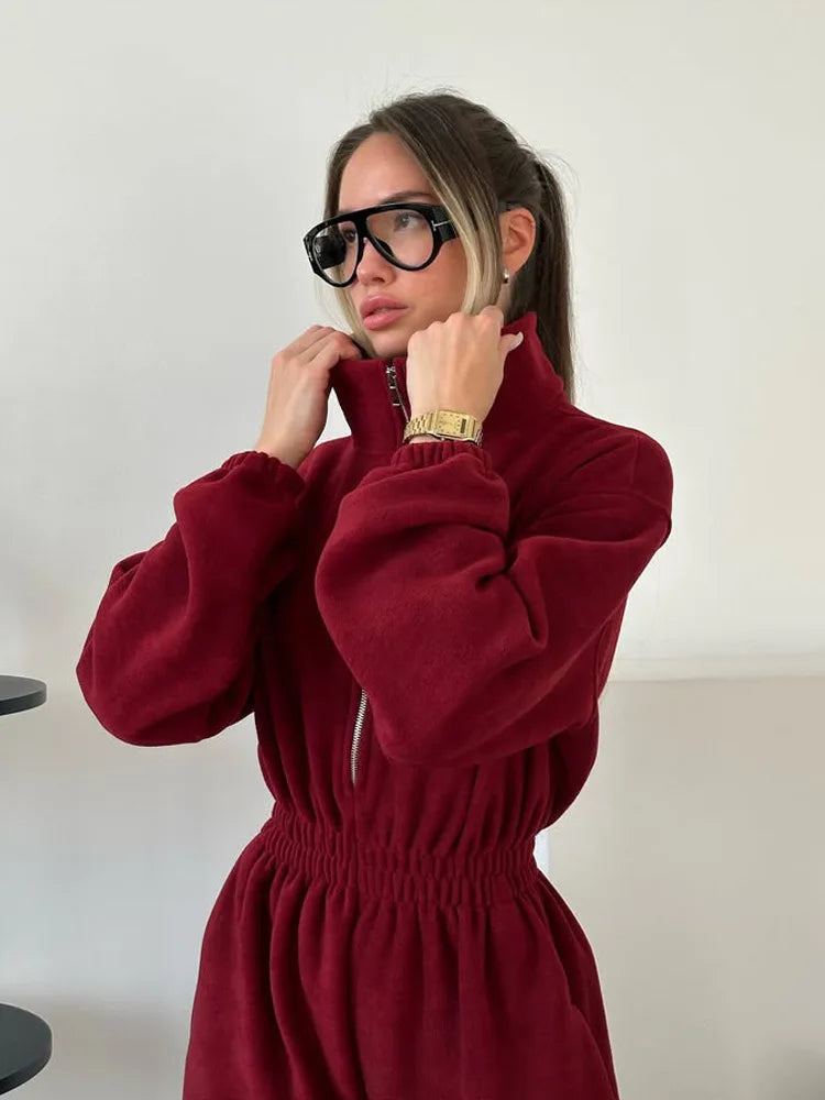 Sports and Leisure Contrast Color Jumpsuit Fashion Trend Street Jumpsuit Women’s Suit New Women Clothing