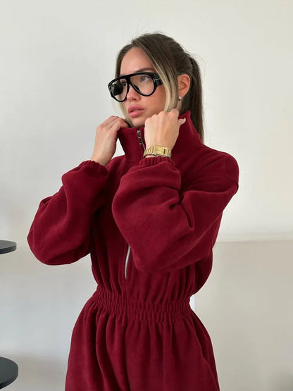 Sports and Leisure Contrast Color Jumpsuit Fashion Trend Street Jumpsuit Women’s Suit New Women Clothing