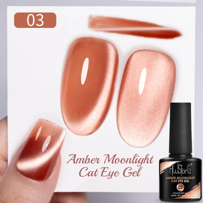 AWStorG 7.5ml Starlit Chameleon Cat Magnetic Gel Nail Polish Double Colors Semi Permanent UV Gel Varnish Need Black Base