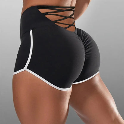 High Waist Sexy Women's Sports Shorts Athletic Gym Workout Fitness Yoga Leggings Briefs Solid Breathable Short Pants Female