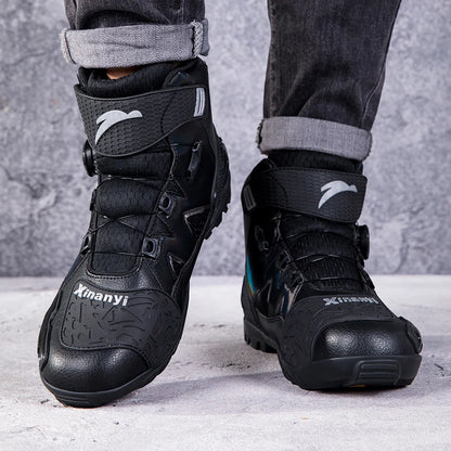 New Motorcycle Boots Men Breathable Anti Slip Wear-resistant Motos Ankle Length Shoes Motocross Motorcycle Riders Boot QK999