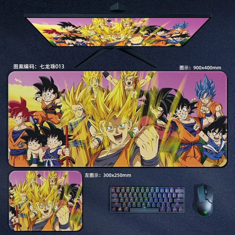 High Quality Print Dragon Ball Leather Mouse Pad Oversized Japanese Anime Nostalgic Son Goku Desk Mat Keyboard Pad Notebook Pad