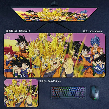 High Quality Print Dragon Ball Leather Mouse Pad Oversized Japanese Anime Nostalgic Son Goku Desk Mat Keyboard Pad Notebook Pad