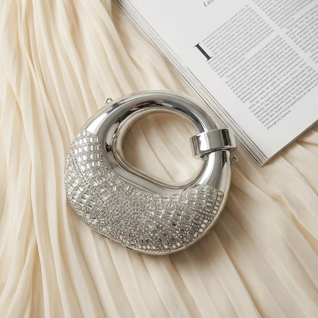 Mini Golden Evening Bag Purses and Handbags Luxury Designer Shoulder Bags Diamond Party Wedding Round Acrylic Clutch Purse Ins