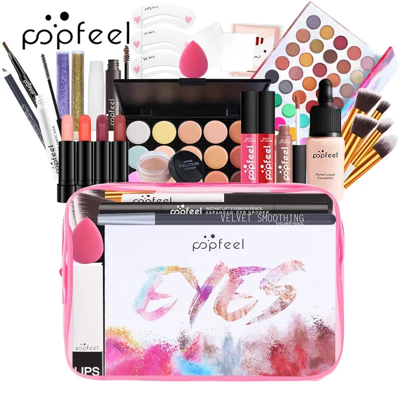 Professional Makeup Set Full Makeup Kit Eye Shadow Blush Foundation Face Powder Makeup Case Korean Cosmetic Christmas Gifts
