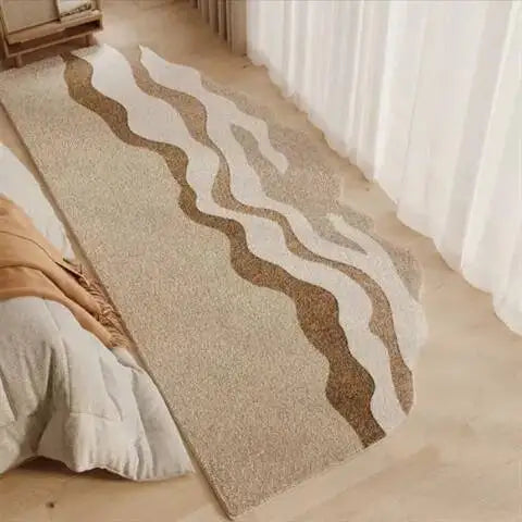 Fresh Style Green Carpet Green Moss Thicken Plush Rugs for Bedroom Bedside Irregular Non-slip Dirty Resistant Carpet Home Decor