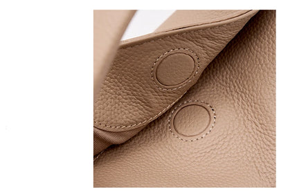 Burminsa Cowhide Genuine Leather Tote Shoulder Bags For Women 2026 Luxury Designer Crossbody Purses Bucket Work Ladies Handbags