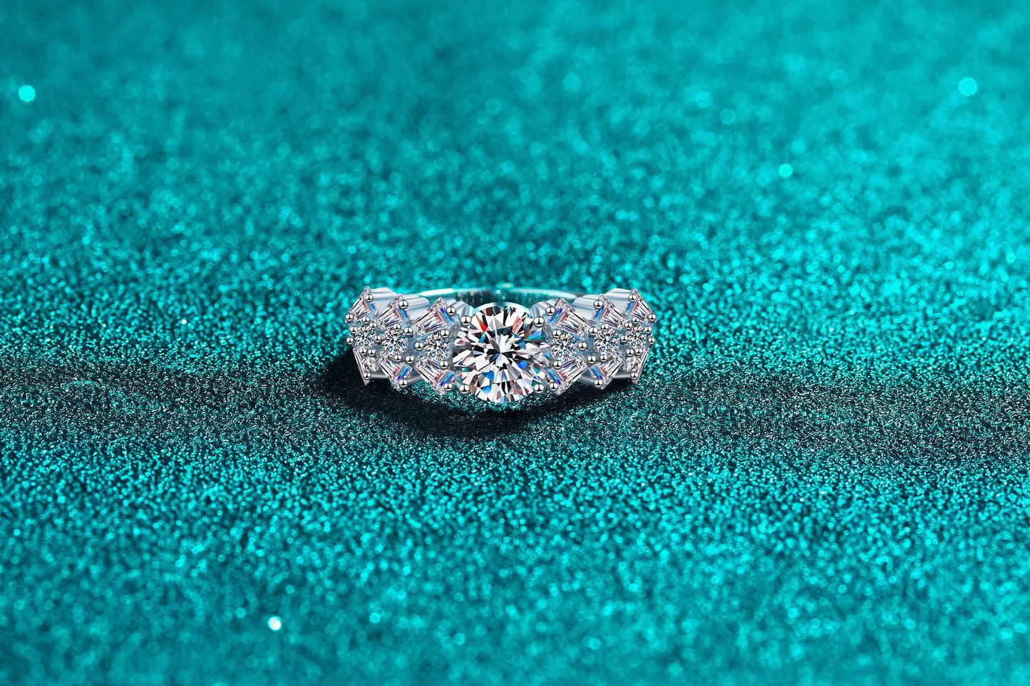 Women's PT950 Platinum 1CT Moissanite Ring - Rectangular Bevel Style, Luxury Gorgeous, High-End Festival Gift & Unique