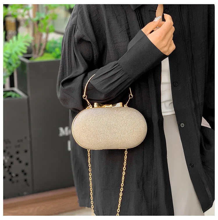 Luxury Sequined Hand-held Dinner Bag, Elegant Style Bag, High-end Chain Single-shoulder Crossbody Bag, Handbag for Wedding Party
