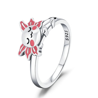 New Original Cartoon Animal Ring S925 Sterling Silver Rings Fashion Elegant Jewelry Romantic Gift For Woman Fine Butterfly Ring