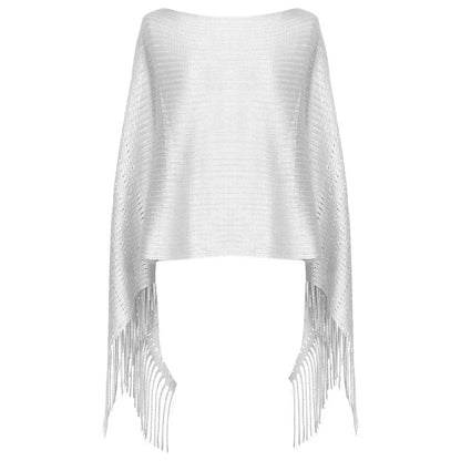 Summer Sun Protection Scarf Gold Silver Tassels Wedding Scarf Elegant Temperament Dresses Shawls for Women