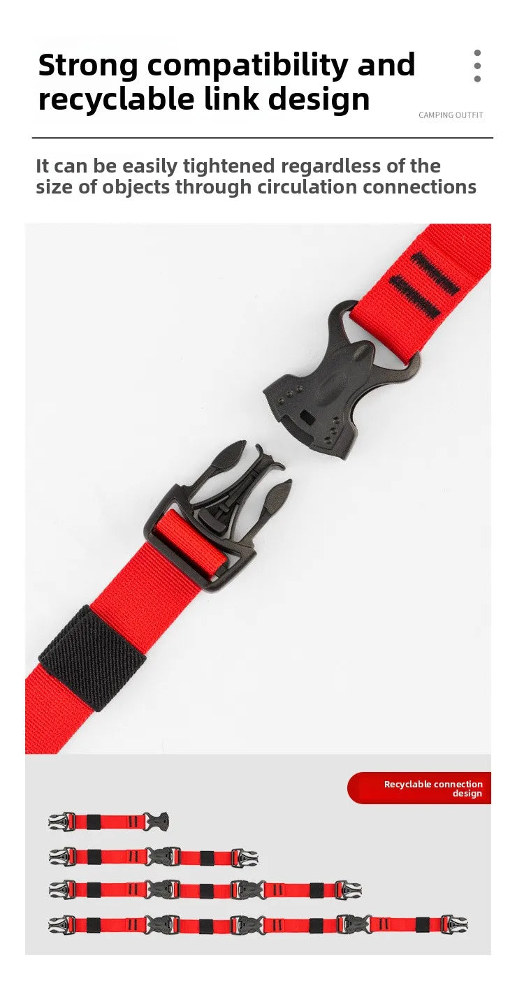4/2/1PCS Cargo Tie Luggage Lash Belt Strap Buckle Camping Nylon Travel Kits Buckle Tie-Down Belt Cargo Straps for Travel Camping