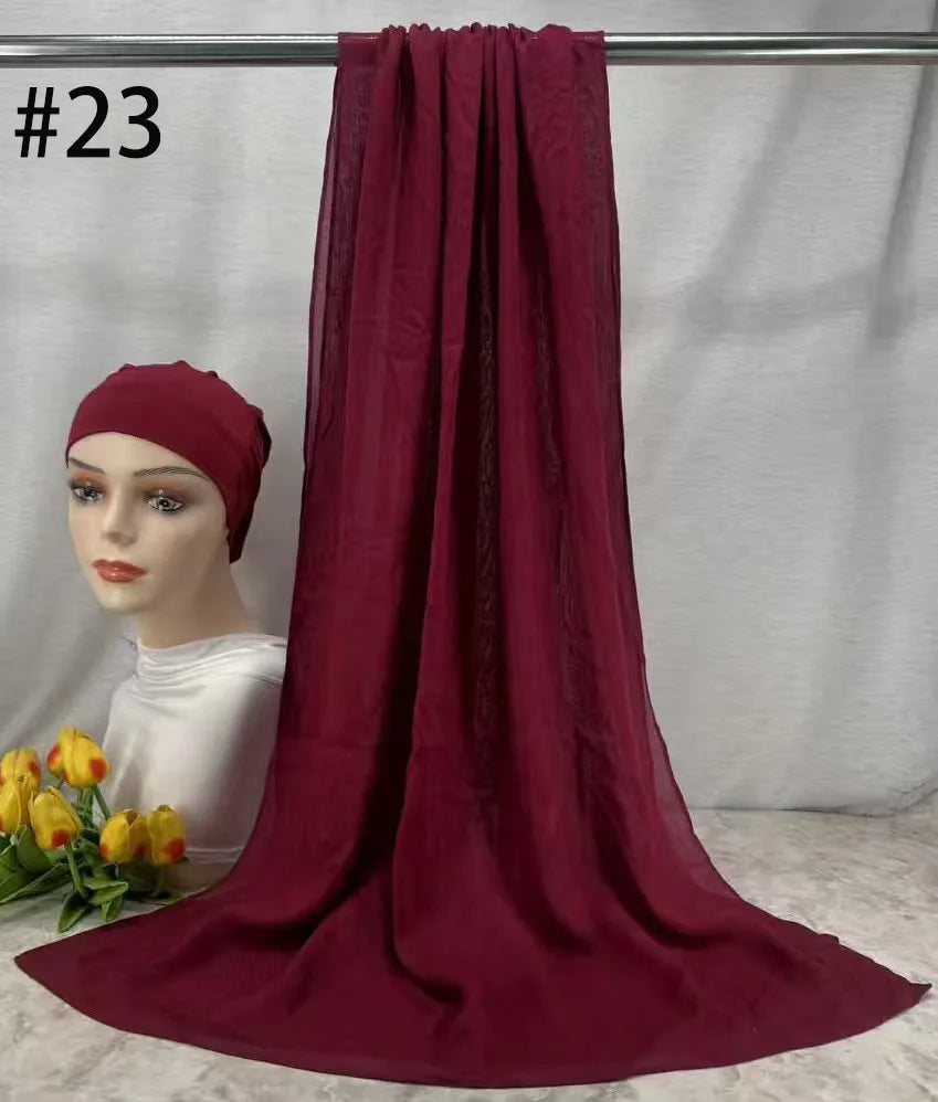 Mini Modal Hijab with Undercap Set Basic Stretchy Pullover Headscarf Thin Breathable Sunscreen Head Wrap Hijabs Scarf 165*50cm