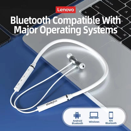 Lenovo Bluetooth Earphones HE05X Wireless Earbuds Magnetic Neckband Earphone Waterproof Sport Headset Mic Noise Cancelling