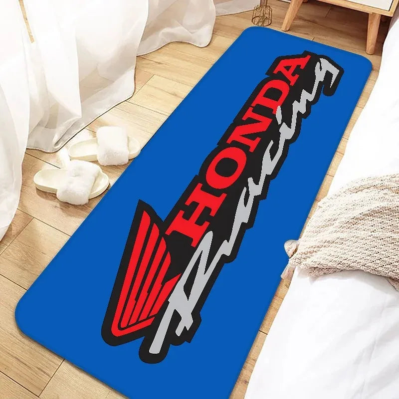 Racing Motorcycle Floor Mat, Non-Slip Dart Mat for Garage, Honda Style Motorcycle Show Carpet, Washable Anti-Slip Rug for Motocr