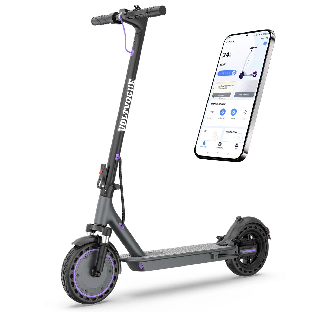 2026 NEW 10‘’ Electric Scooter for Adults 500W Powerful Motor 22 Miles Long Range Dual Braking System 22Mph Max Speed Foldable E Scooter with Solid Tires APP Control