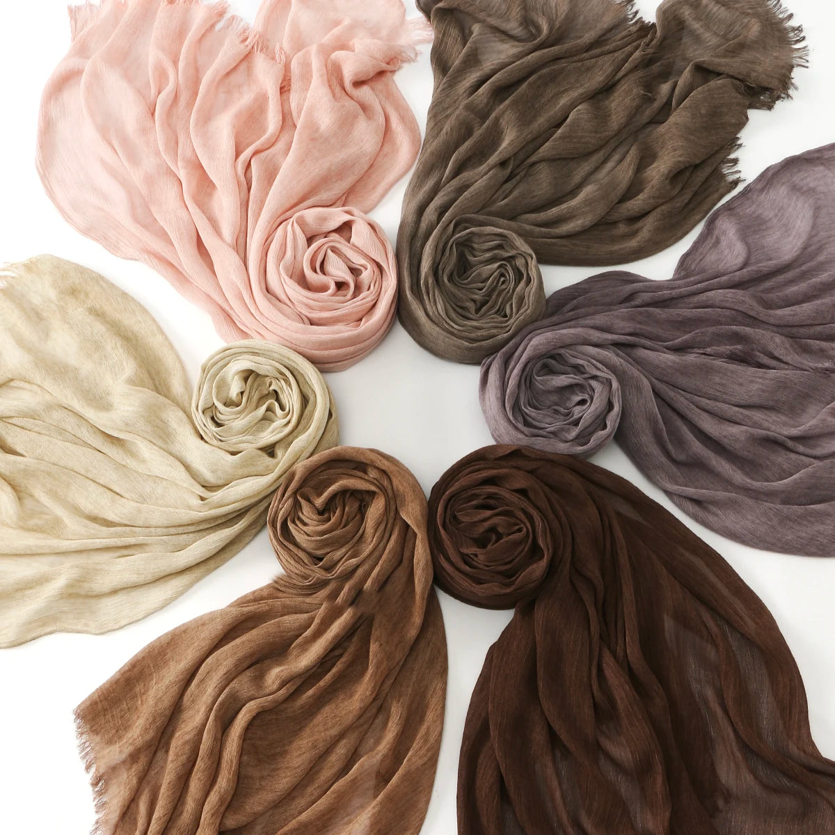 Women Crinkle Modal Rayon Hijab Muslim Scarf Shawls Solid Color Headband Femme Breathable Headwrap Turban Ramanda 180*70cm