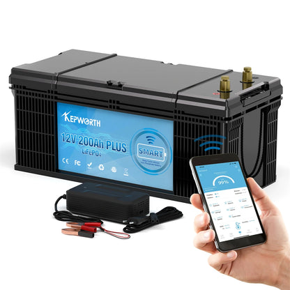 12V LiFePO4 Battery Pack 100 120 135 200Ah for Golf Cart RV Campers Off-Road Built-in Bluetooth 6000 Cycles Lithium Power