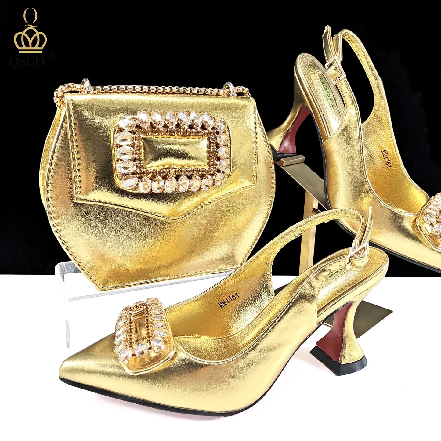 QUEENA YAN INS-Inspired Elegant Women’s High Heels and Bag African Wedding Party Shoes and Bag–Fashionistas Exclusive Products