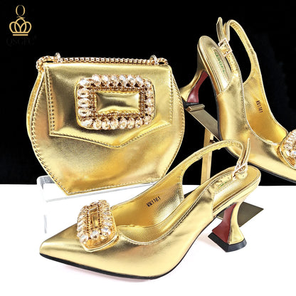 QUEENA YAN INS-Inspired Elegant Women’s High Heels and Bag African Wedding Party Shoes and Bag–Fashionistas Exclusive Products
