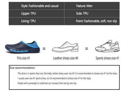 Summer Outdoor Men's Slippers Garden Clogs Male Casual Shoes Fashion Luxury Sandals Comfort Home Soft Slippers 40-47