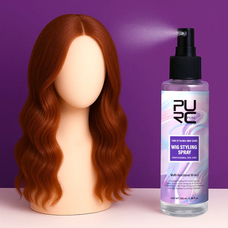 PURC Argan Oil Wig Hair Styling Spray for Women 450° Heat Protection Keratin Smooth Shiny Hair Treatment Hair Care 100ml